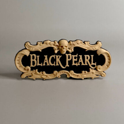 Табличка "Черная Жемчужина" 55х25мм черная.