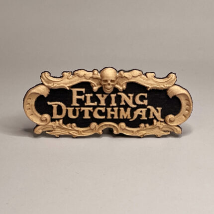 Табличка "Летучий Голландец" 55х25мм черная.