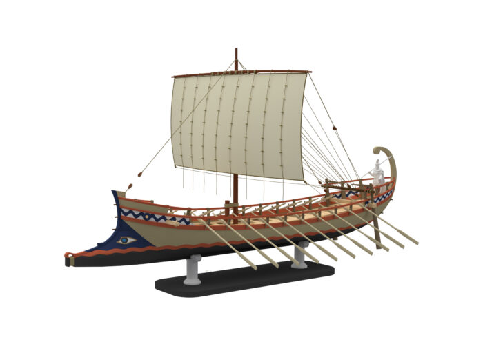 Сборная модель "Греческая унирема "АРГО"+фигурка Ясона 1:72 — изображение 1