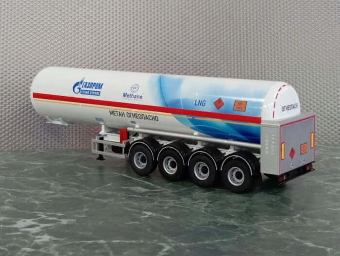 Полуприцеп газовоз 4-х осный "Газпром" готовая модель 1:43 ПОД ЗАКАЗ — изображение 2