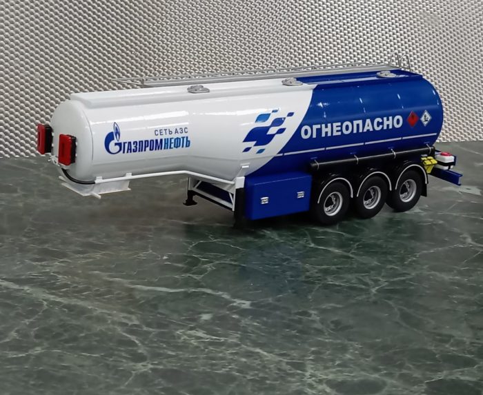 Полуприцеп бензовоз 3-х осный "Газпром" готовая модель 1:43 ПОД ЗАКАЗ — изображение 2