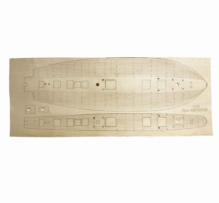 Палуба из клена для сборной модели корабля "Бриг МЕРКУРИЙ" 1:72 — изображение 1