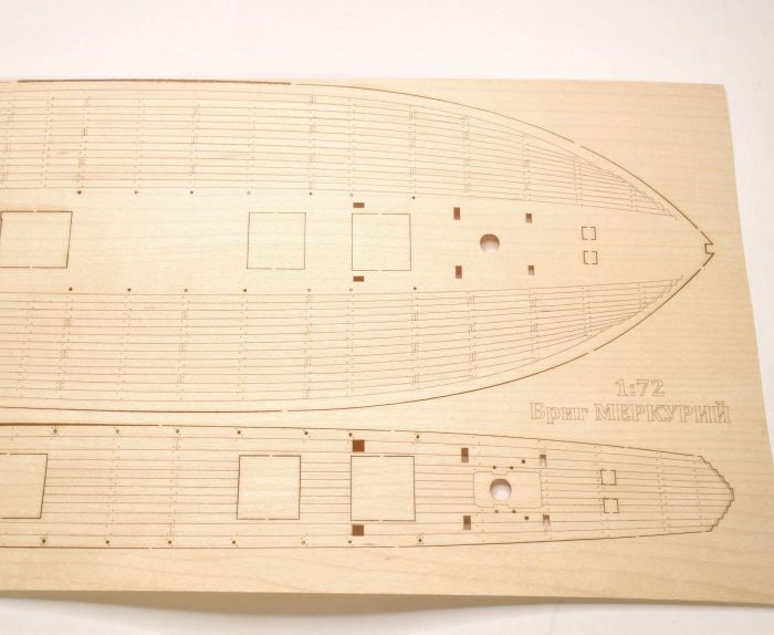 Палуба из клена для сборной модели корабля "Бриг МЕРКУРИЙ" 1:72 — изображение 2