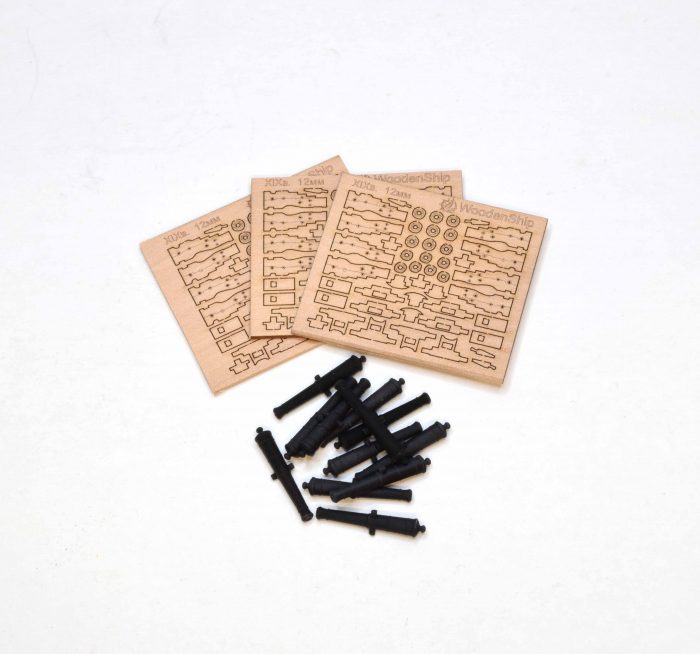 Набор для сборки корабельных пушек XIXвек. 1:100 (12шт) Набор для сборки корабельных пушек XIXвек. 1:100 (12шт) — изображение 1